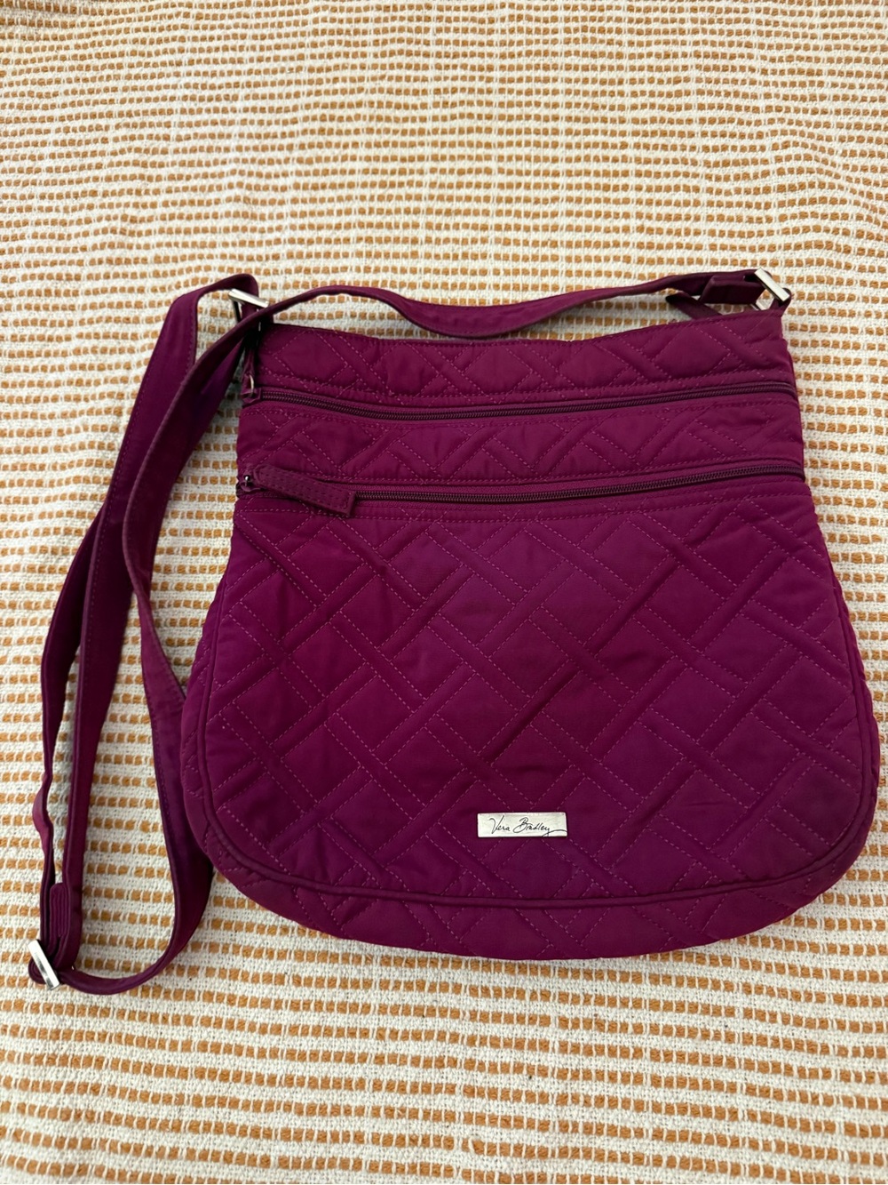 Vera Bradley Quilted Triple Zip Hipster Crossbody Bag